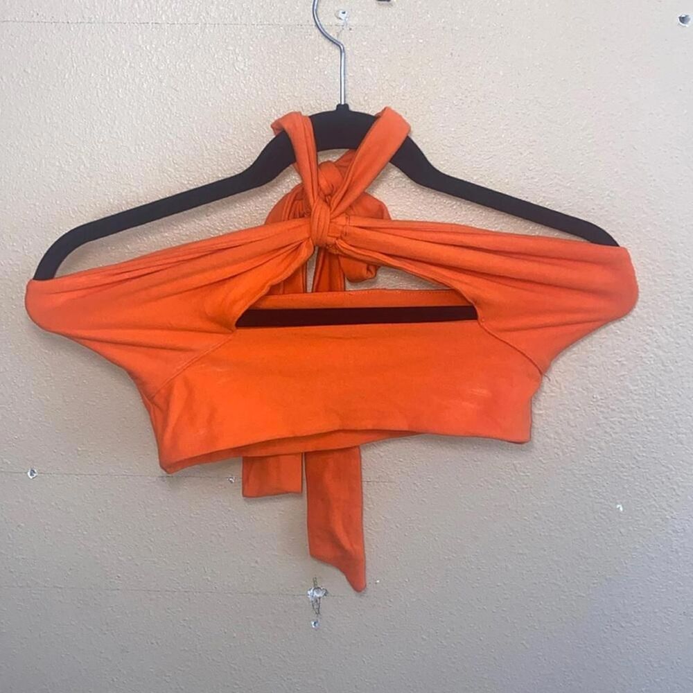 Shein Women's Orange Crop-top
